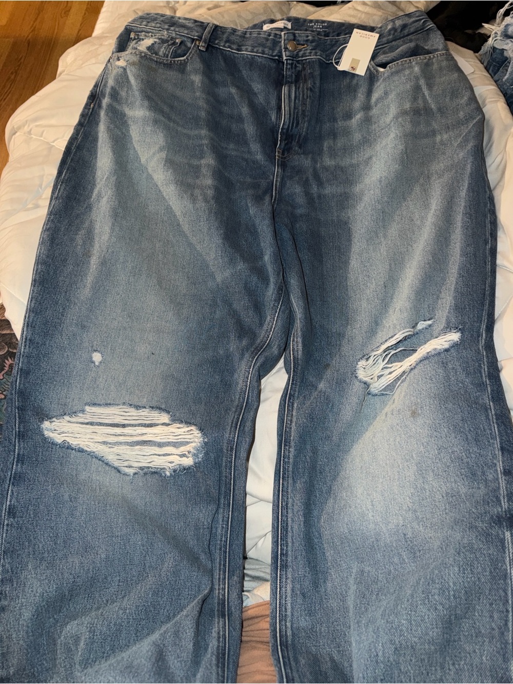 NWT Good American The Khloé Jean Size 20 High Rise Straight Distressed